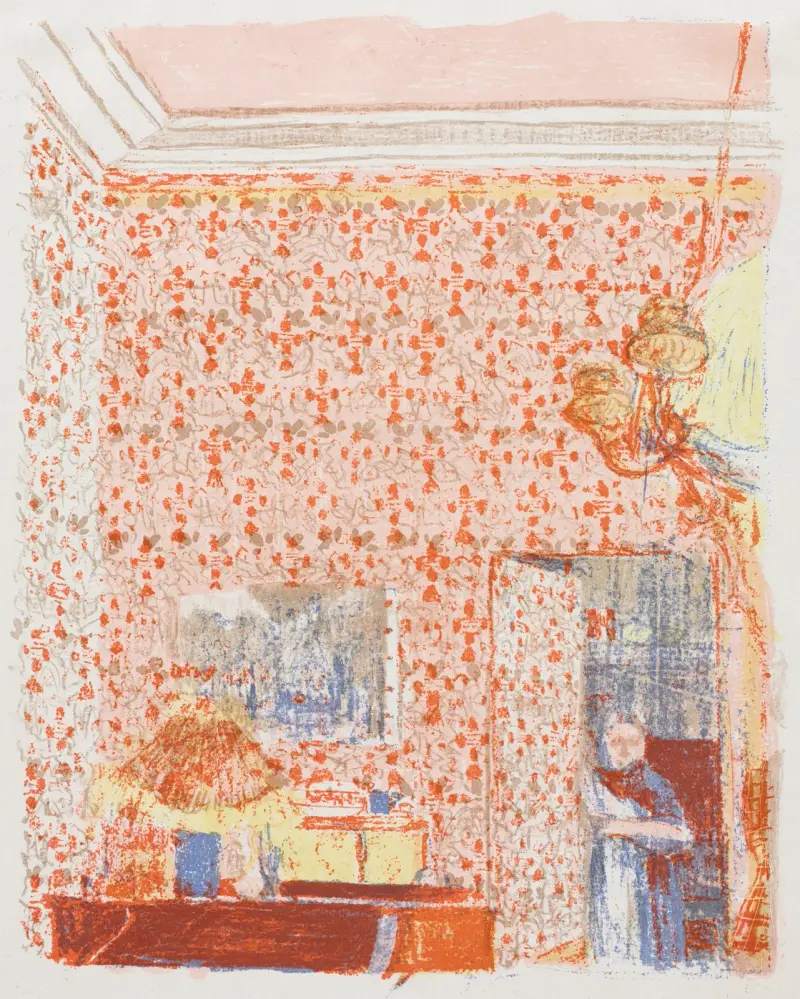 Interior with Pink Wallpaper I av Édouard Vuillard