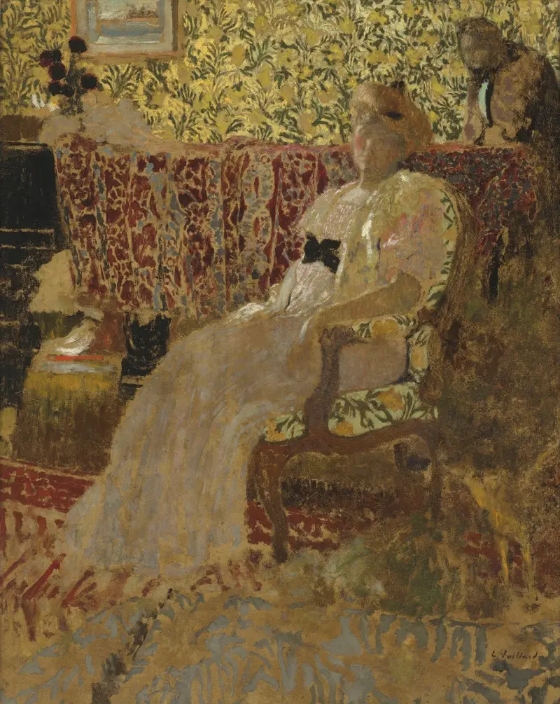 Kvinnan i fåtöljen (Misia och Thadée Natanson) av Édouard Vuillard