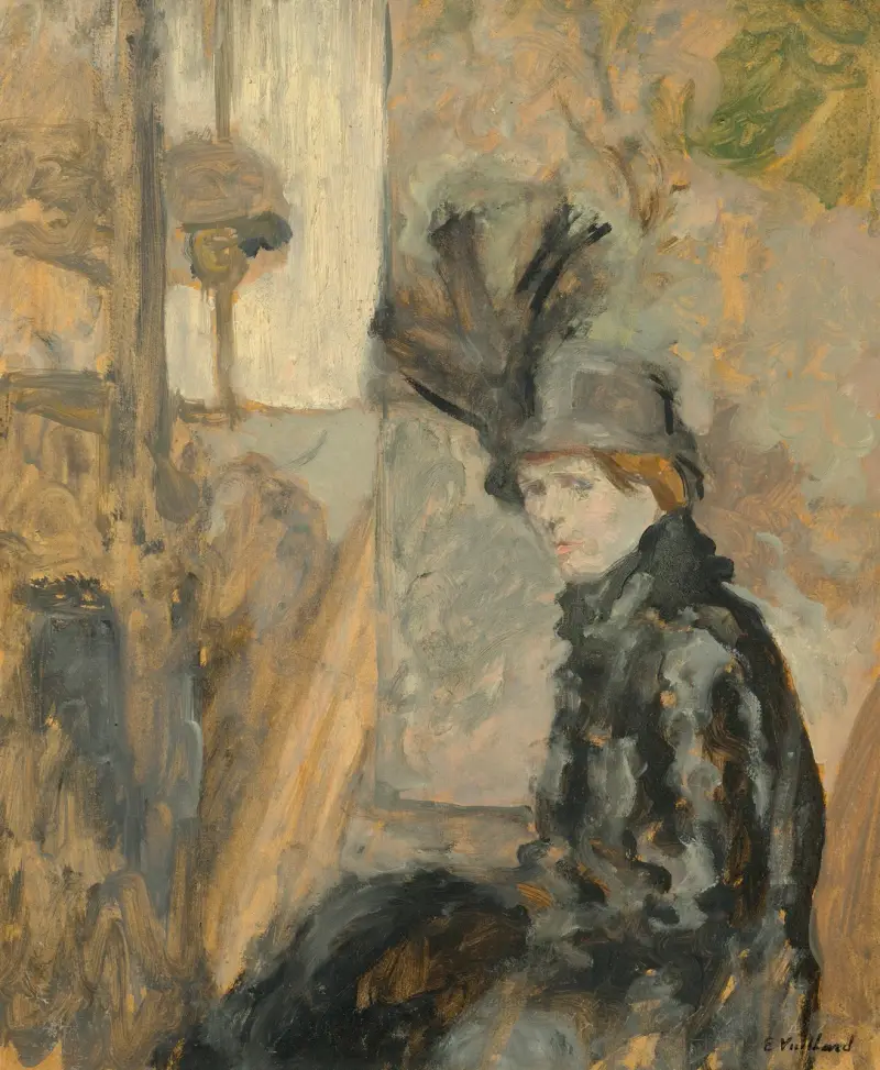 Sjako med fjäder, Lili Lamy av Édouard Vuillard