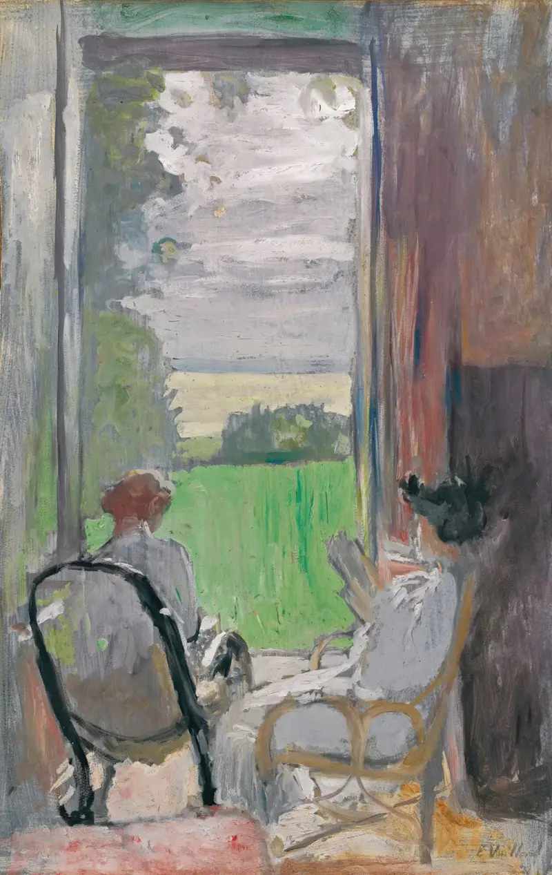 Lucy Hessel och Jeanne Strauss på Étincelles av Édouard Vuillard