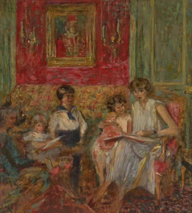 Madame Jean Bloch och hennes barn av Édouard Vuillard