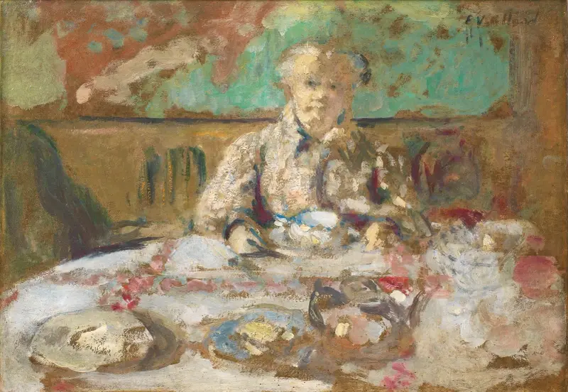 Madame Vuillard vid matbordet av Édouard Vuillard