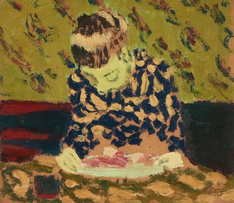 Marie lutad över sitt arbete av Édouard Vuillard