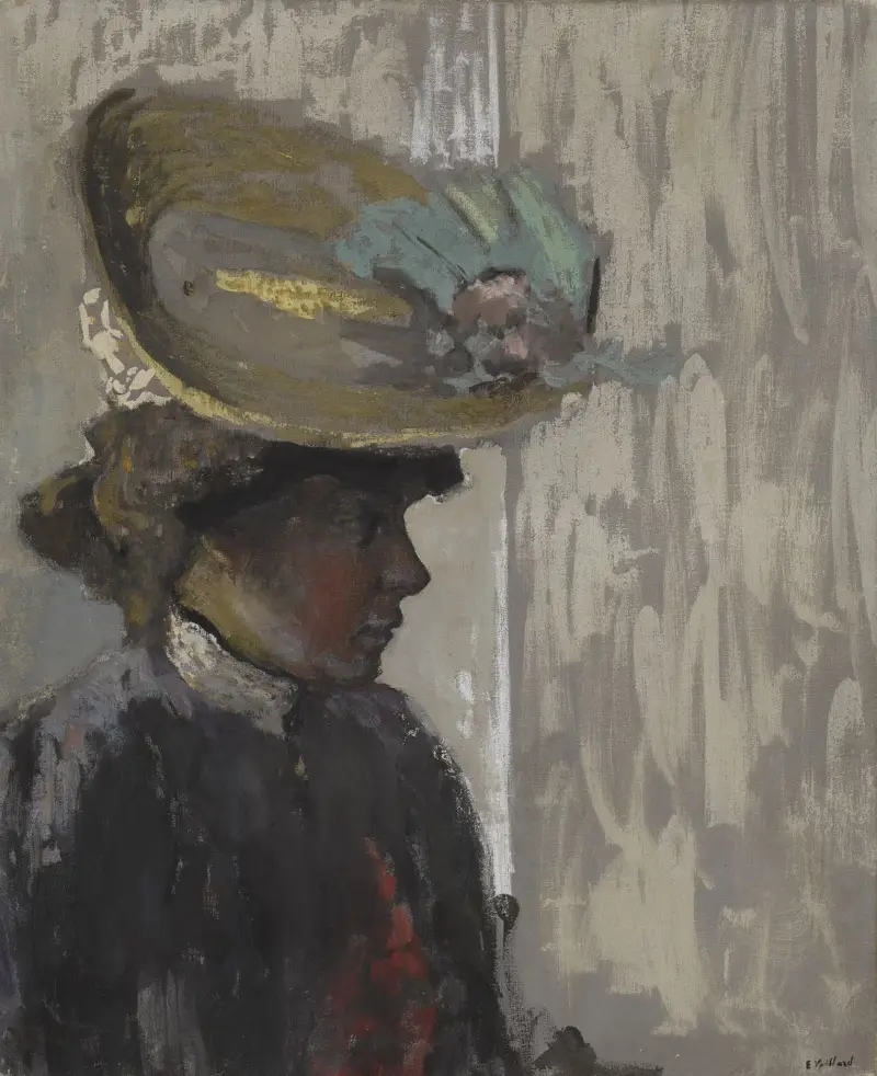 Modell med stor hatt av Édouard Vuillard