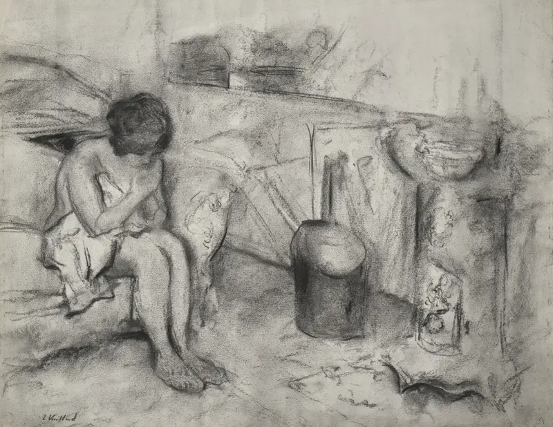 Nu assis dans l’atelier av Édouard Vuillard