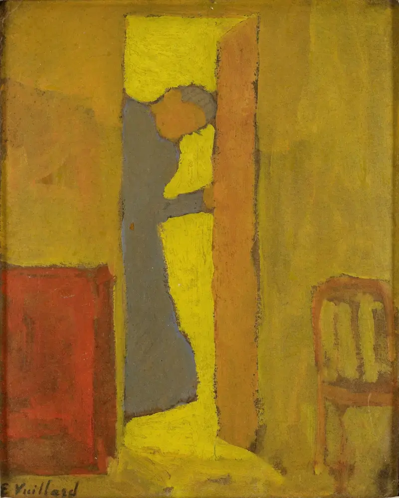 Konstnärens mor öppnar en dörr av Édouard Vuillard