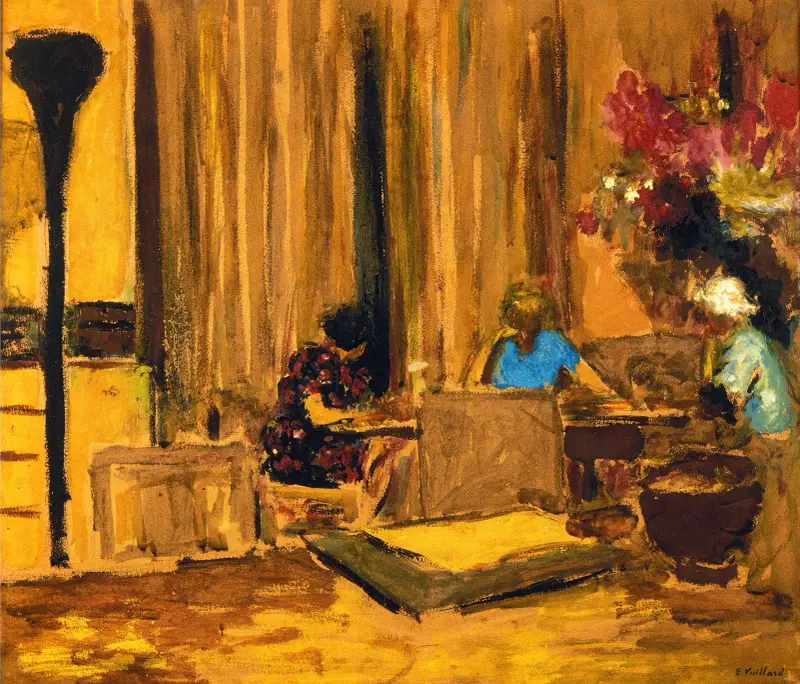 Biljardrummet på slottet i Clayes av Édouard Vuillard