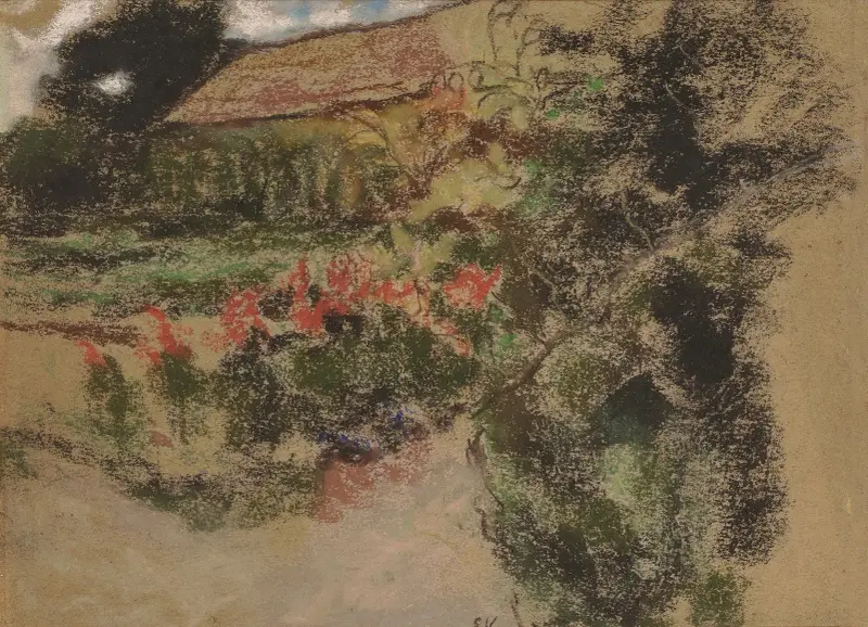 Utsikt över köksträdgården vid Clayes av Édouard Vuillard