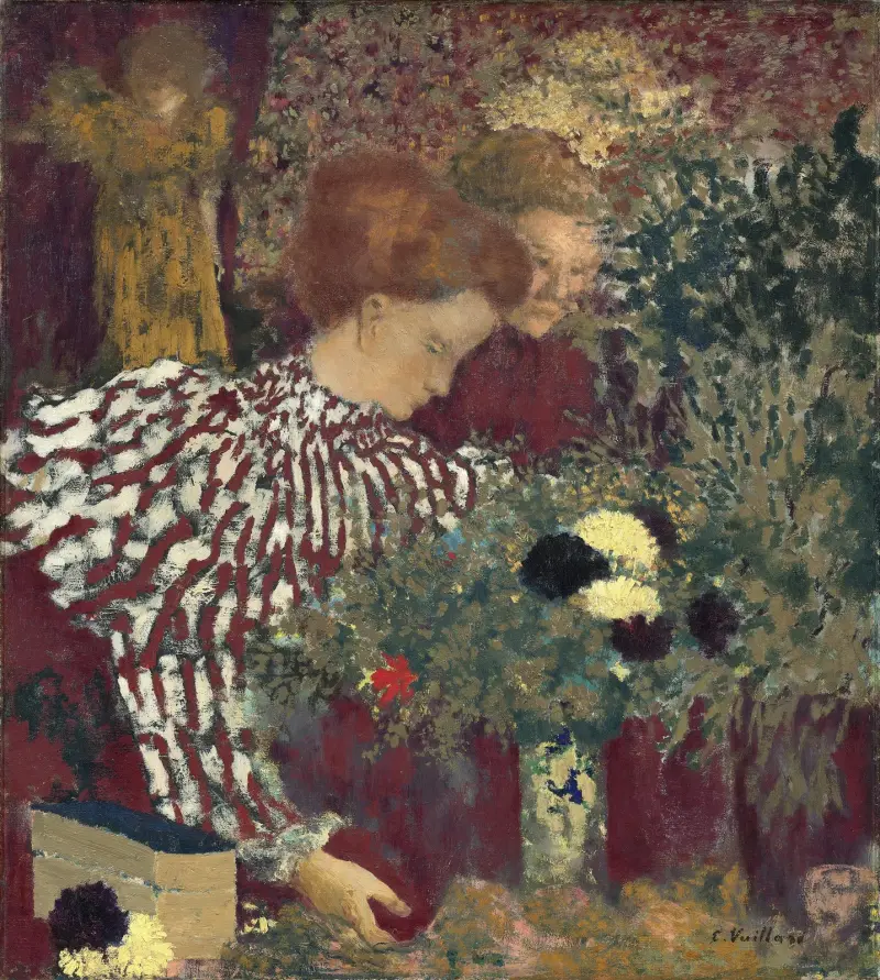 Kvinna i randig klänning av Édouard Vuillard