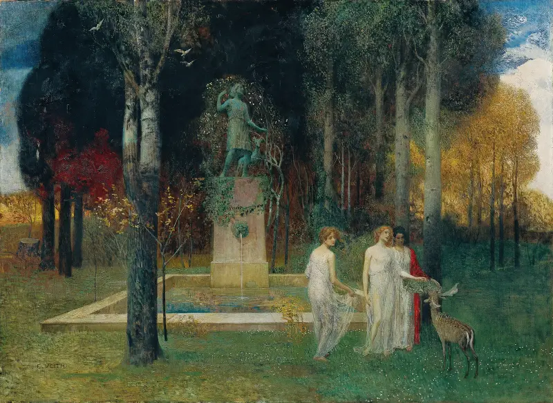 Nymphen am Brunnen av Eduard Veith