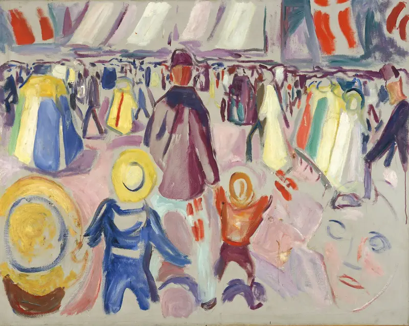 17 maj i en liten norsk stad av Edvard Munch