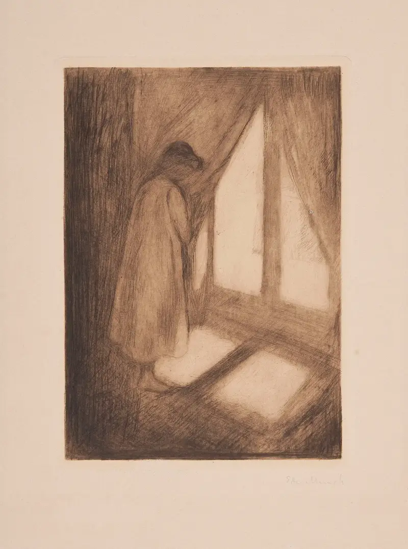 Das Mädchen am Fenster av Edvard Munch