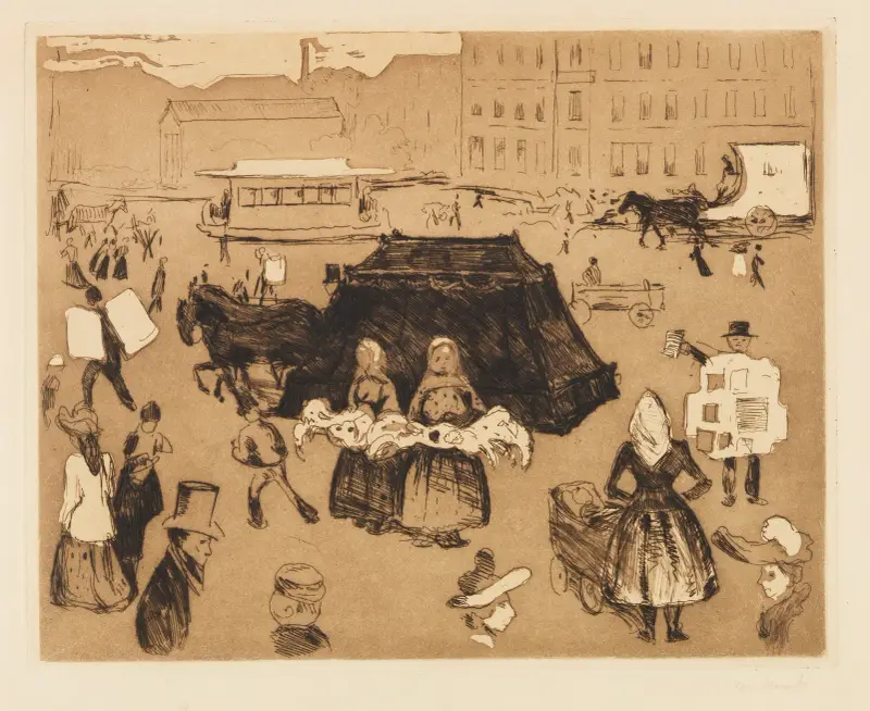 Der Leichenwagen. Potsdamer Platz av Edvard Munch