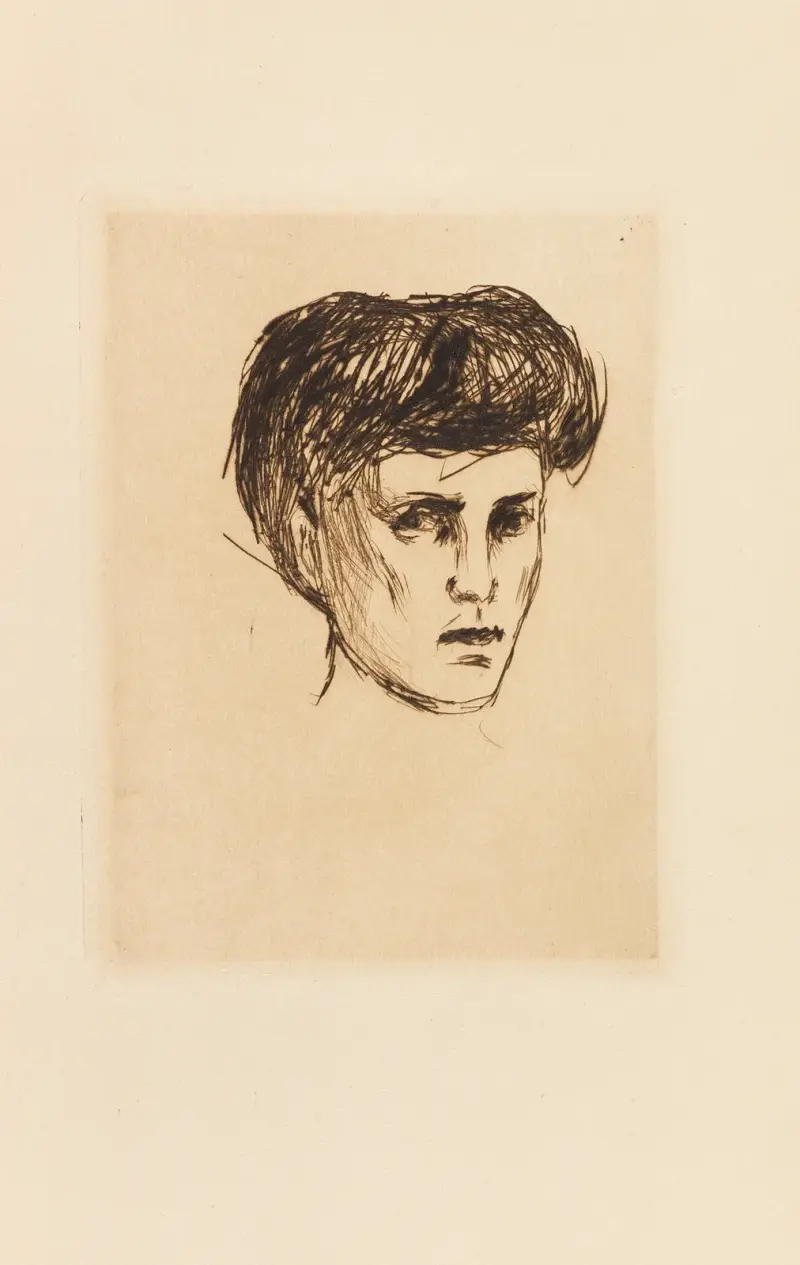 Frauenkopf av Edvard Munch