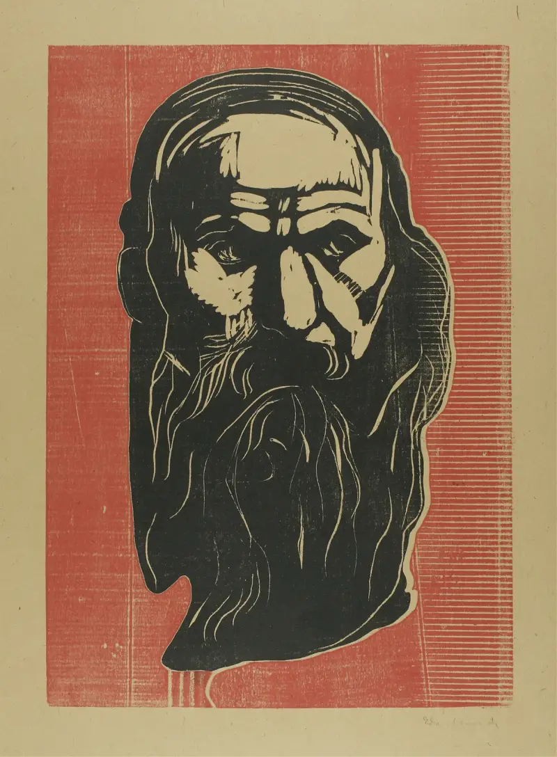 Kopf eines alten Mannes mit Bart von Edvard Munch