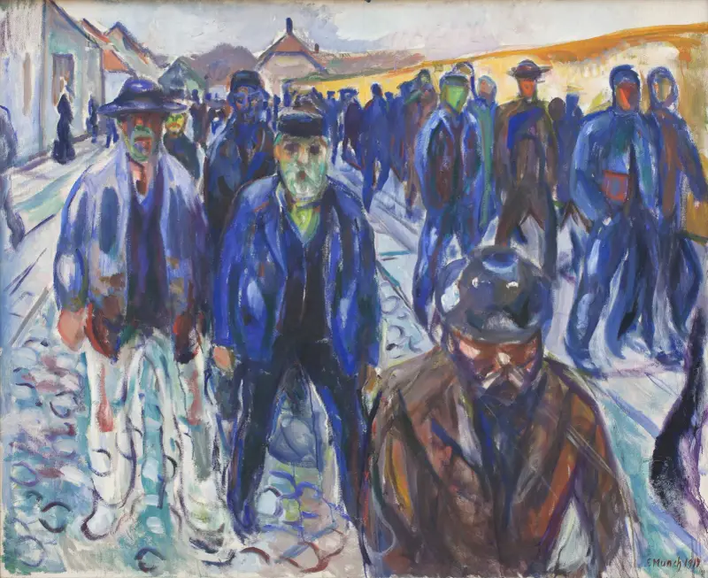 Navrátivší se dělníci, Edvard Munch