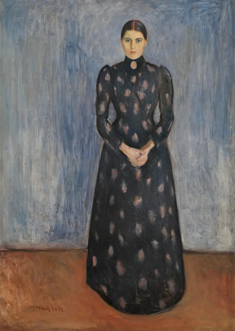 Inger v černé a fialové, Edvard Munch