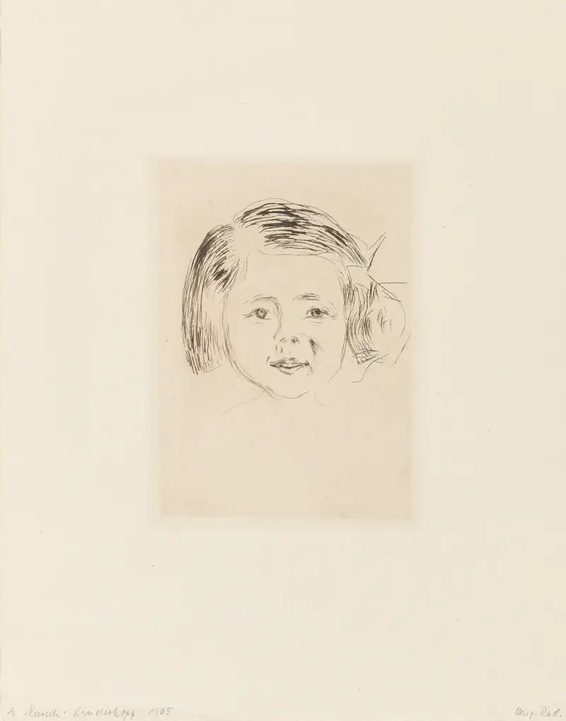 Kinderkopf; Herbert Esches Tochter av Edvard Munch