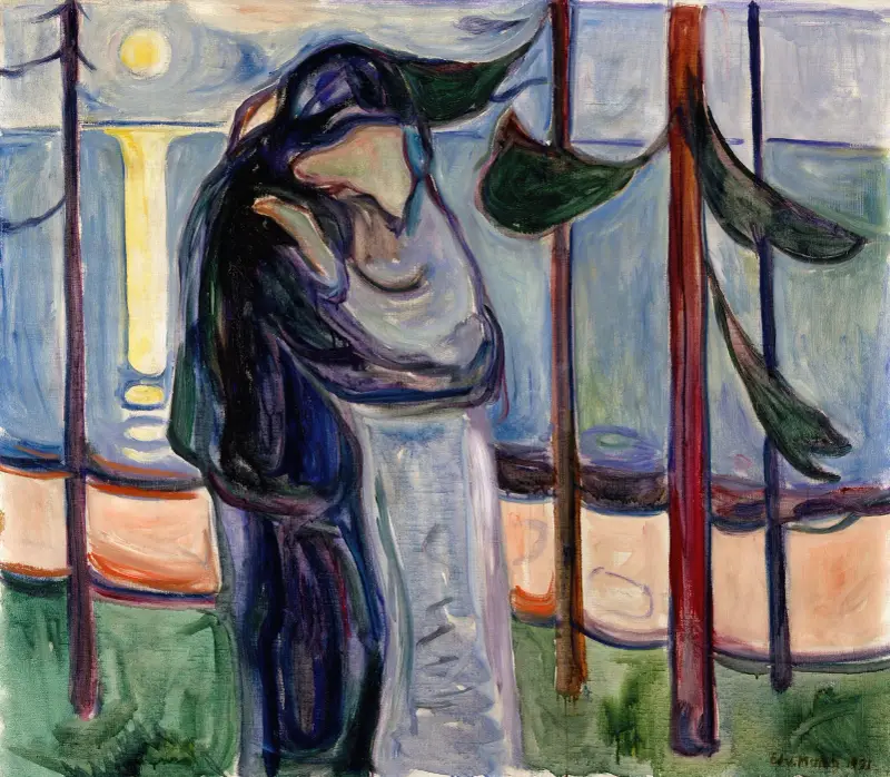 Pocałunek na plaży, Edvard Munch