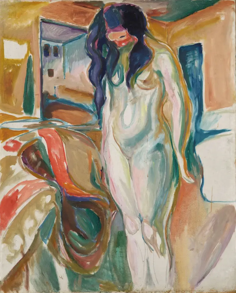 Model by the Wicker Chair av Edvard Munch