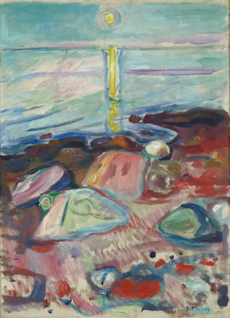 Moonlight on the Beach av Edvard Munch