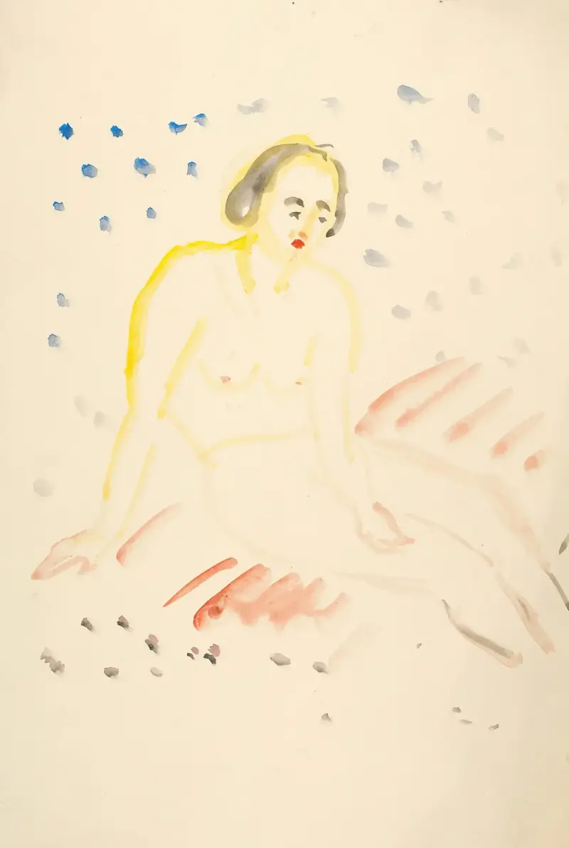 Sittende akt, 1920 av Edvard Munch