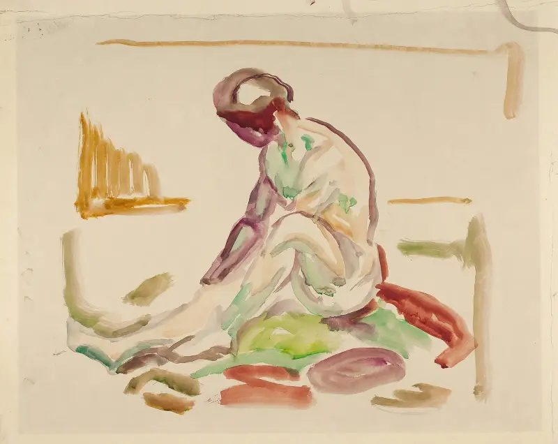 Sittende akt, 1919 av Edvard Munch