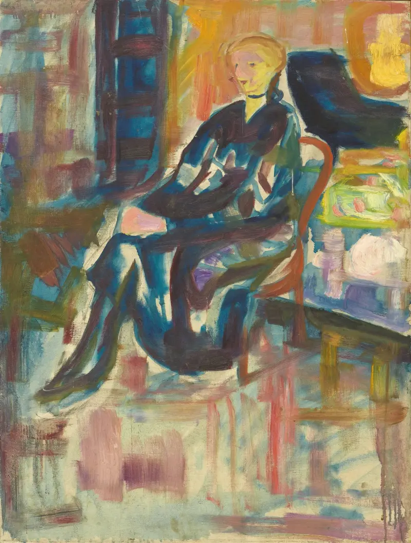 Sittende ung kvinne, 1916 – nr 2 av Edvard Munch