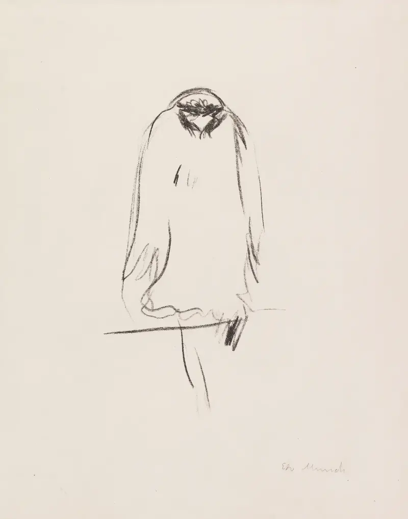 Sitzender Raubvogel. Adler av Edvard Munch