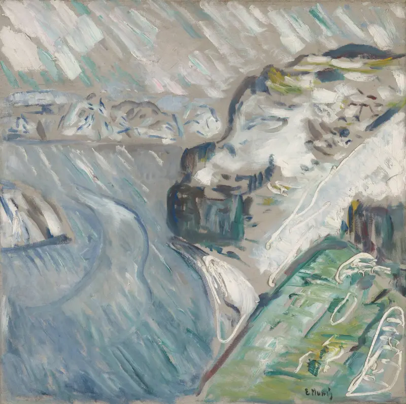 Sněhová bouře nad mořem, Edvard Munch