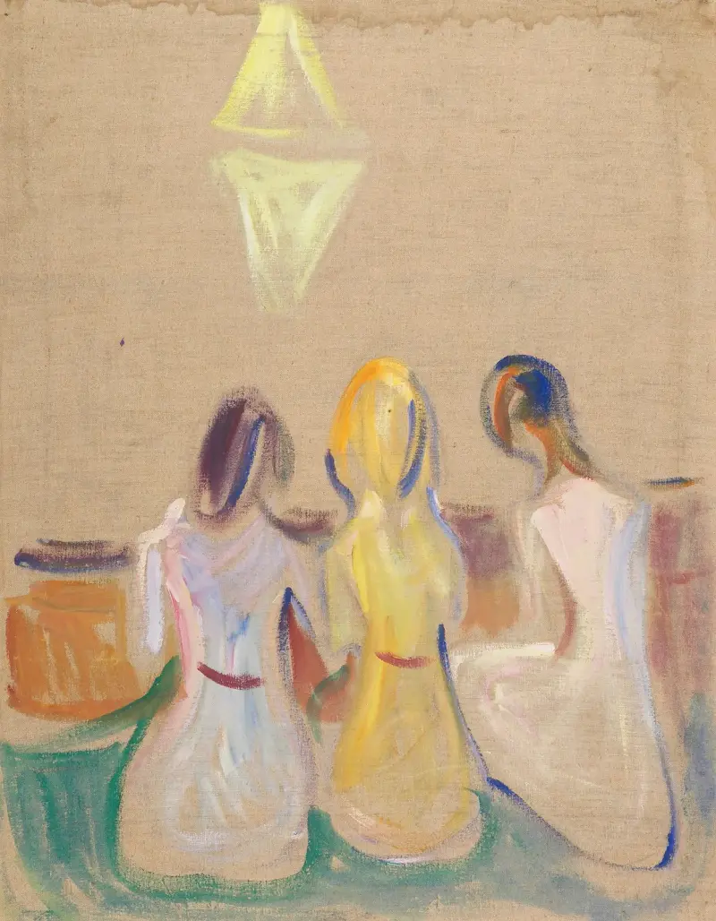 Three Seated Young Women av Edvard Munch