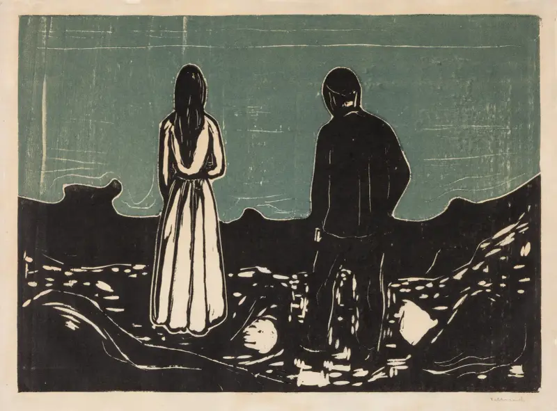 Zwei Menschen. Die Einsamen, 1899 – Nr. 2 von Edvard Munch