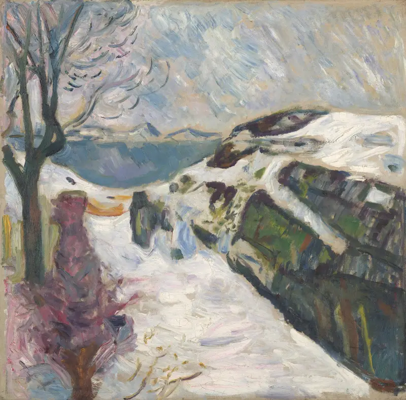 Zimní krajina z Kragerø, Edvard Munch