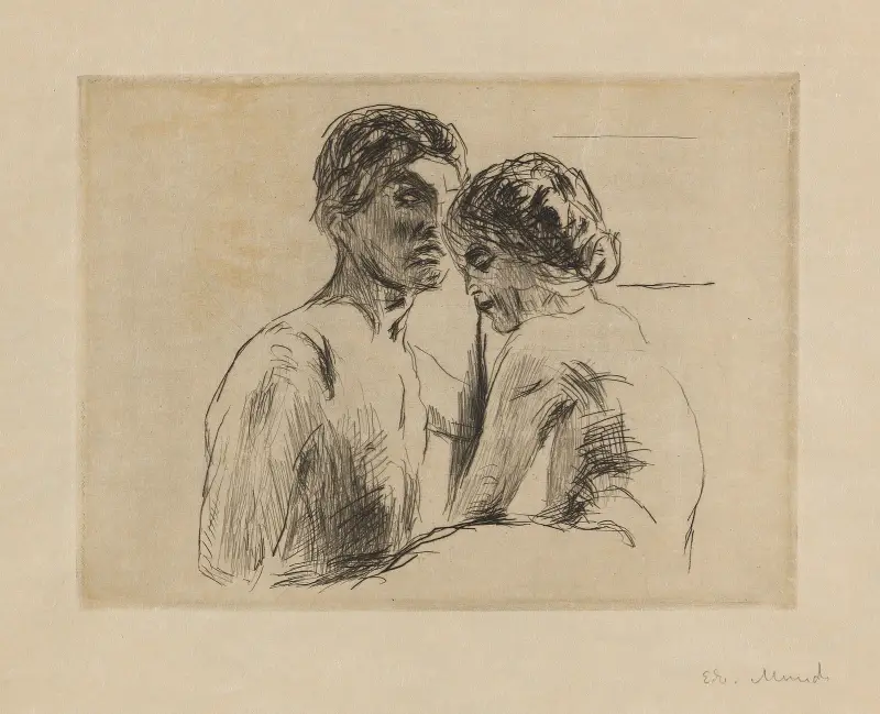 Zwei Menschen av Edvard Munch