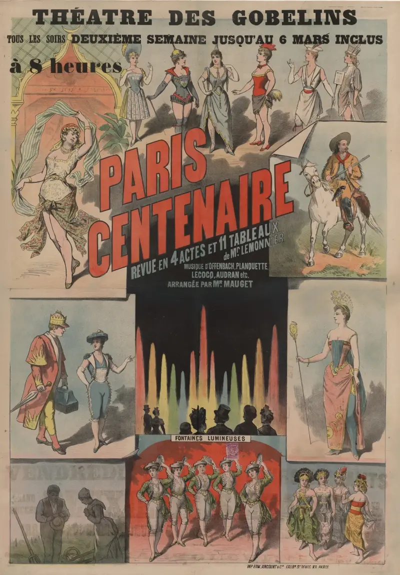 Théâtre des Gobelins. Paris centenaire revue. de Mr. Lemonnier, Edward Ancourt