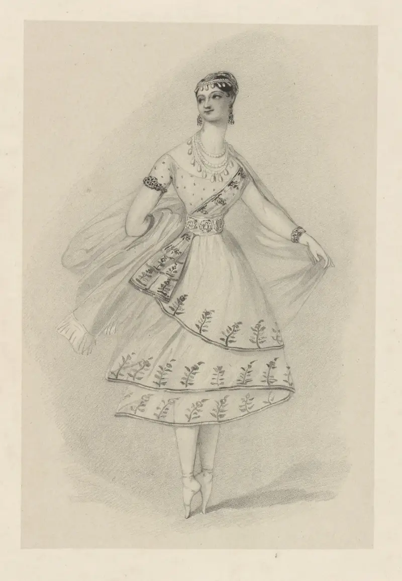 Marie Taglioni i Le dieu et la bayadère av Alfred Edward Chalon