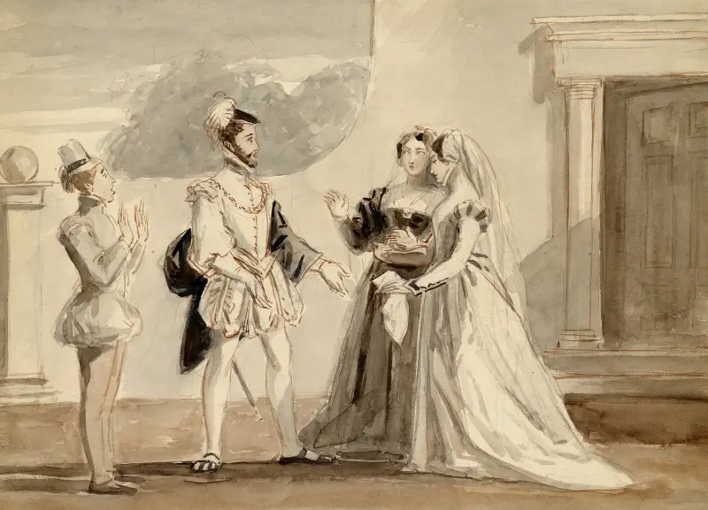 Romeo och Julia, akt III, scen 4 av Alfred Edward Chalon
