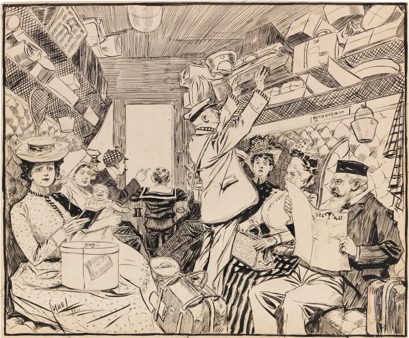 Eisenbahnabteil av Edward Cucuel