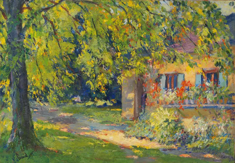 Wiosenny ogród w Starnberg, Edward Cucuel