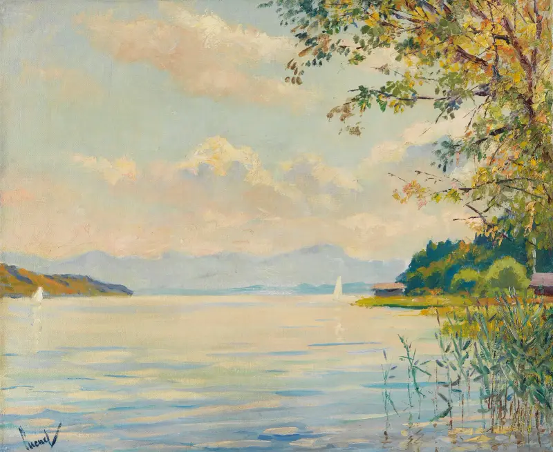 Starnberské jezero – pohled z dálky, Edward Cucuel