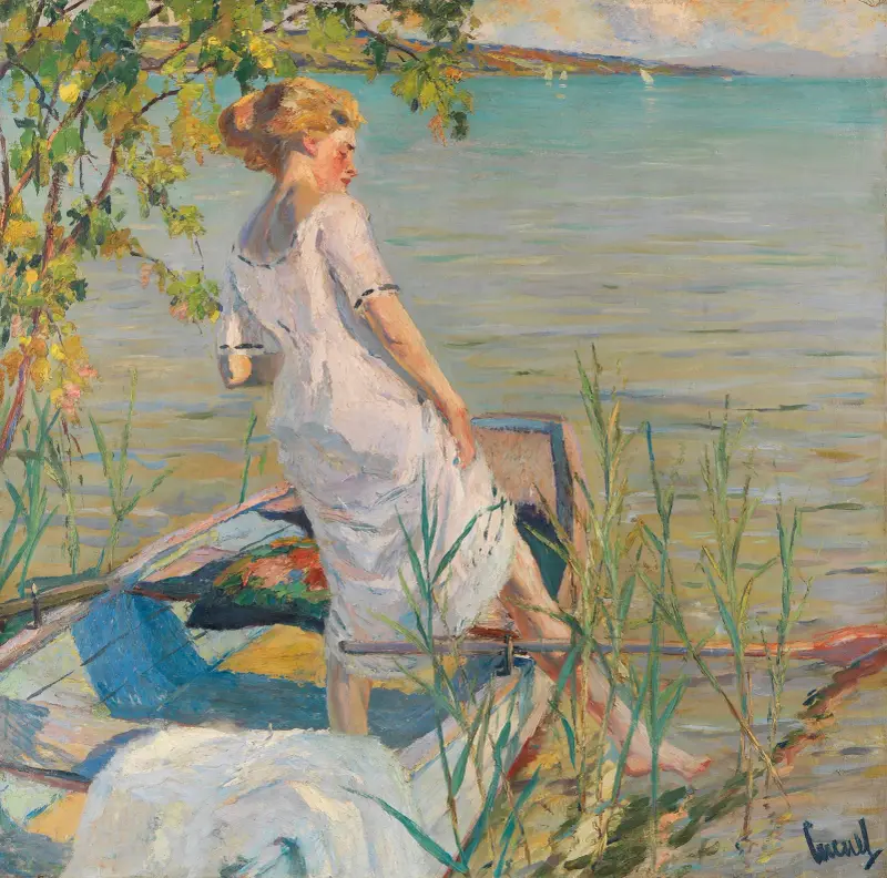 Sommarmorgon vid Starnbergsjön av Edward Cucuel