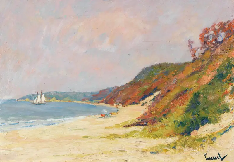 Stranden vid Rocky Point, Long Island av Edward Cucuel