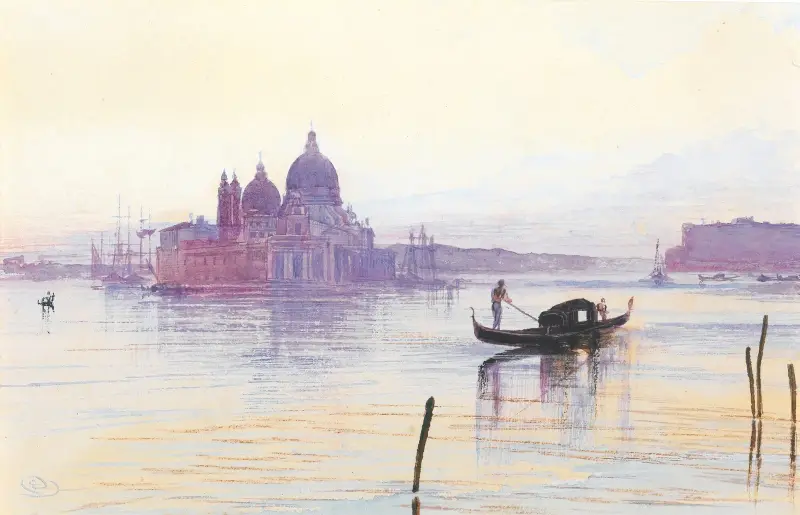 Santa Maria Della Salute From Across The Bacino, Venice av Edward Lear