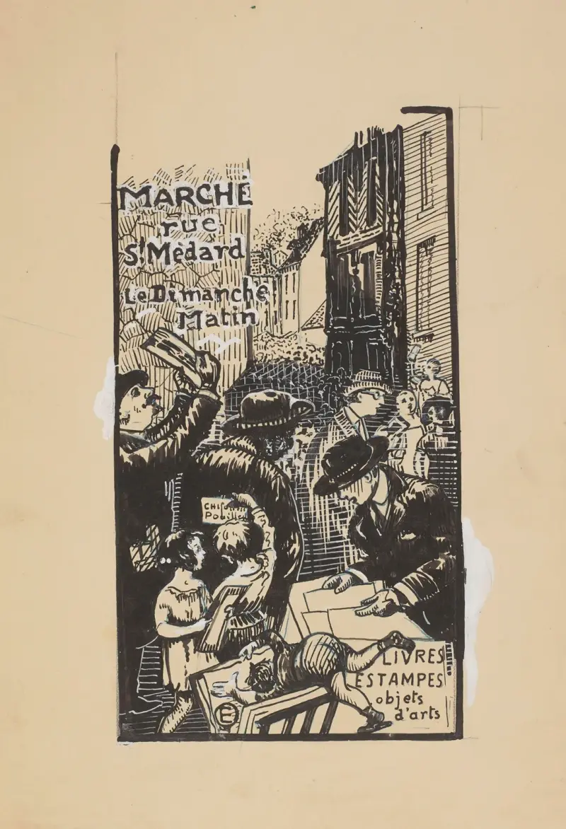 Marknader på rue Saint-Médard. Söndagsmorgon, 1893 – nr 2 av Edward Okuń