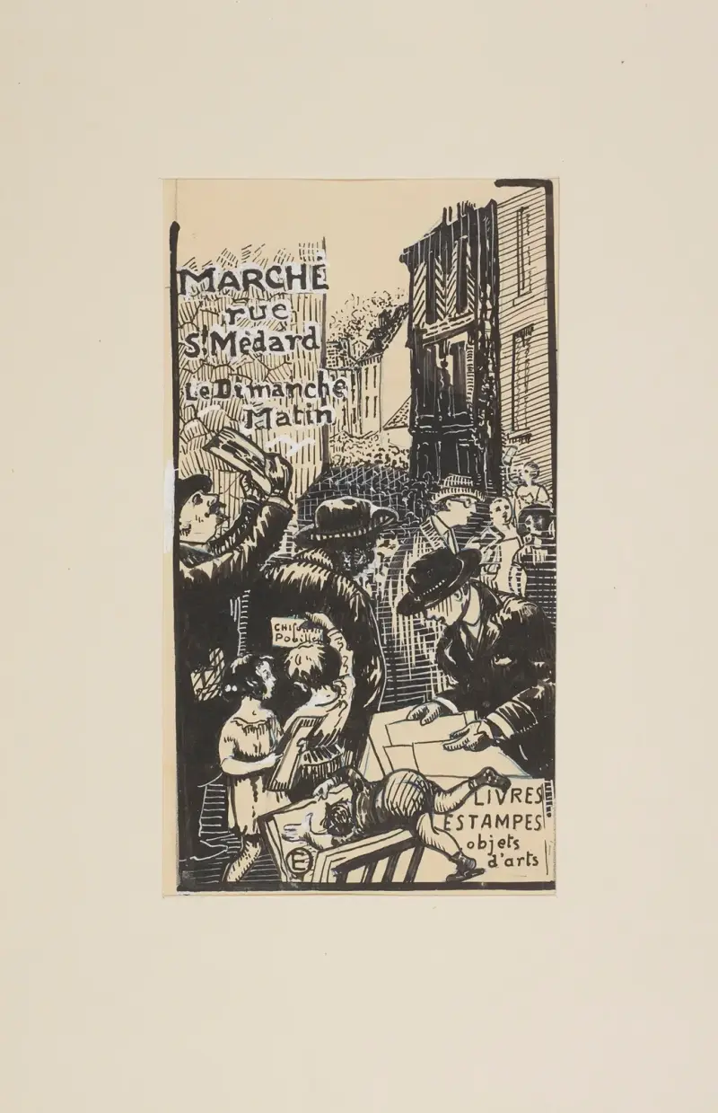 Marknader på rue Saint-Médard. Söndagsmorgon, 1893 – nr 1 av Edward Okuń