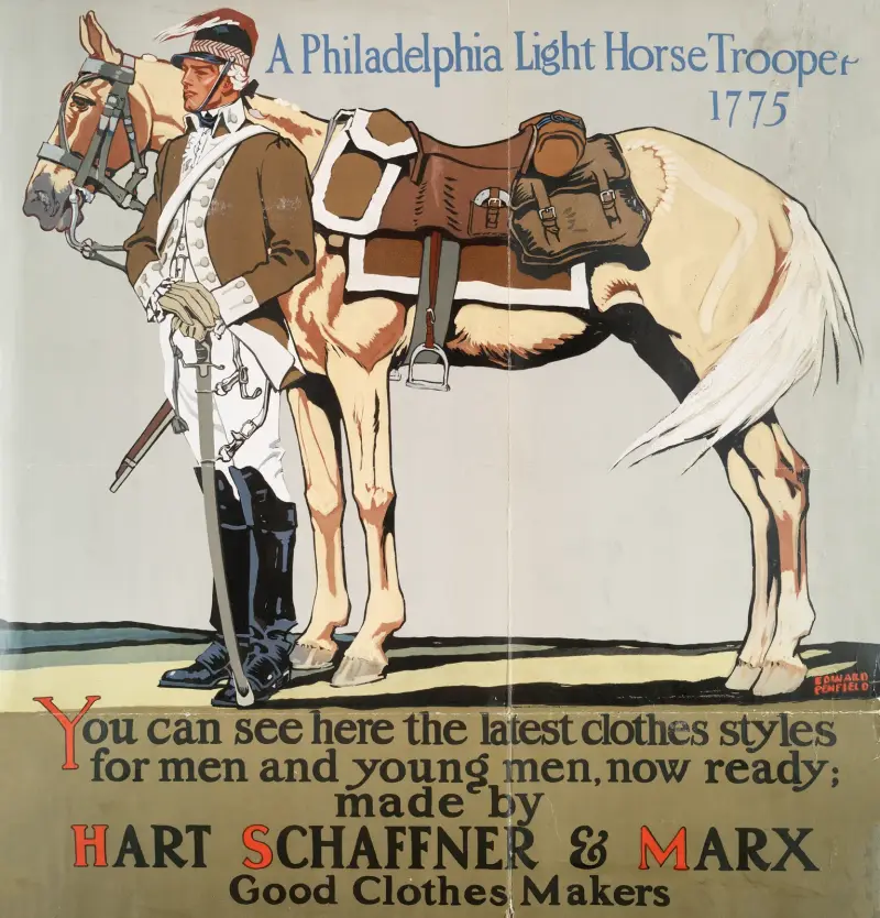 En lätt kavallerist från Philadelphia, 1775 av Edward Penfield