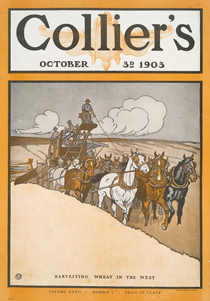 Collier's 3 oktober 1903, veteskörd i västern av Edward Penfield