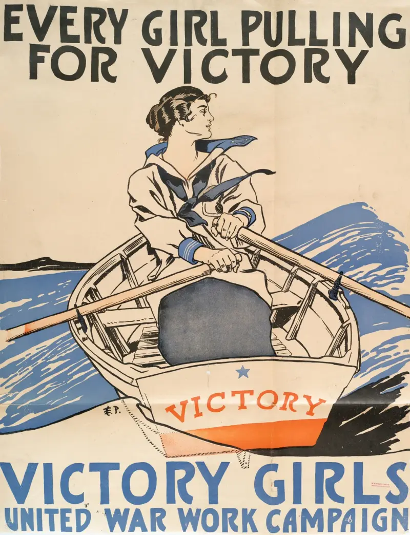 Every Girl Pulling for Victory, Victory Girls United War Work Campaign av Edward Penfield