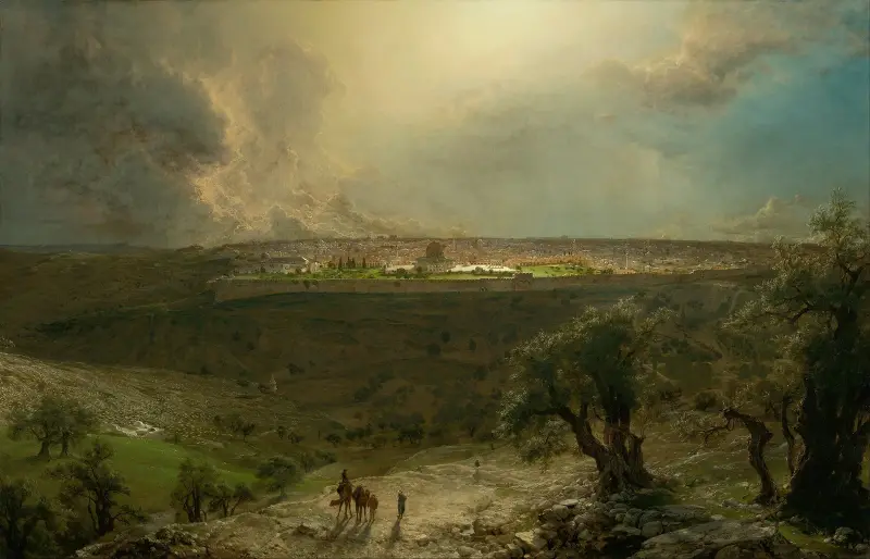 Jerusalem från Oljeberget av Frederic Edwin Church