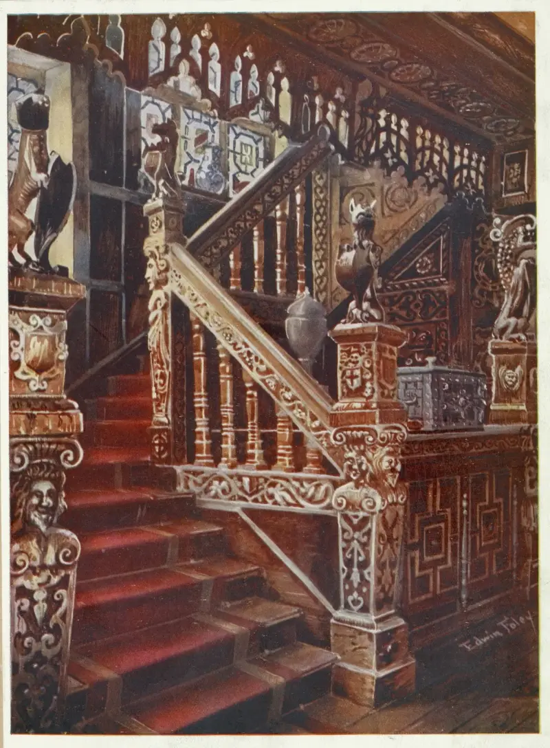 Geschnitzte Eichentreppe, Godinton von Edwin Foley